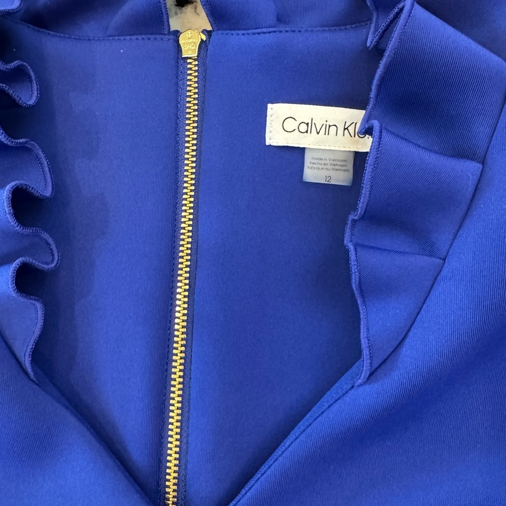 Calvin Klein Cobalt Blue Sheath Dress NWT Size 12- spring wedding dress - Picture 5 of 9
